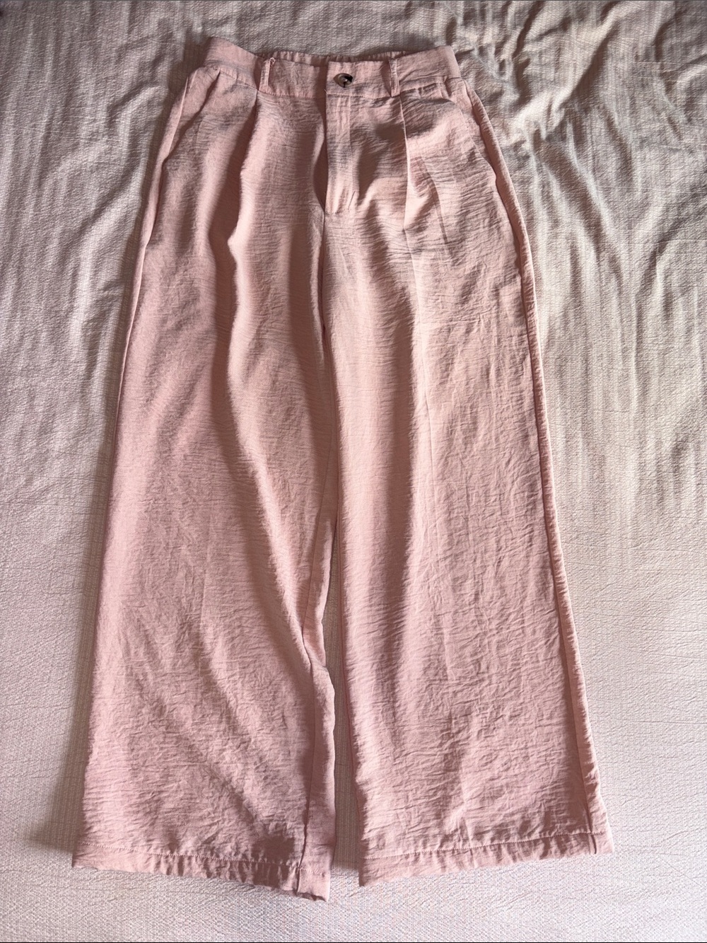Streetwear Society Womens Wide-Leg Pale Pink Dress Pants